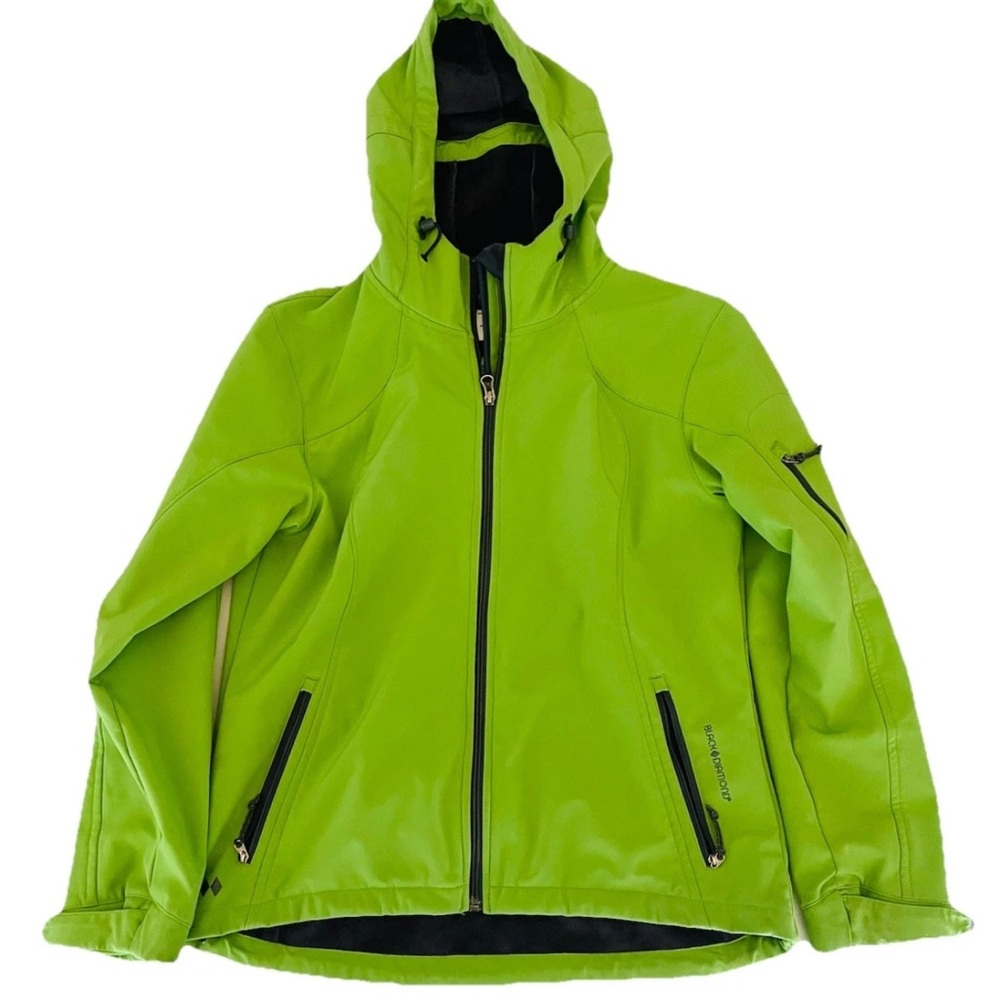 BLACK DIAMOND Mens XL Green Double Diamond Fleece Lined Jacket Coat Zip Up
